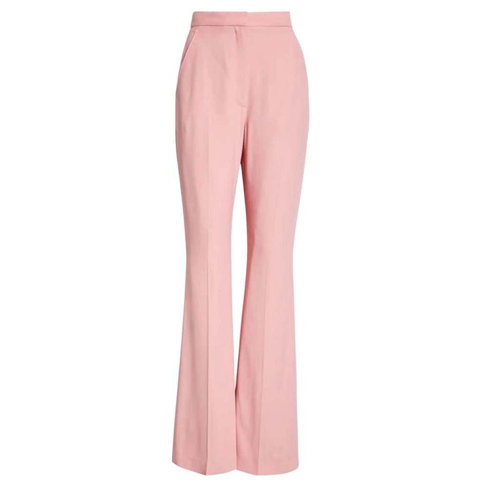 SUISTUDIO Women's Robin Flare Trouser Lightweight Soft Pink Wool Pants 2-4 USx34